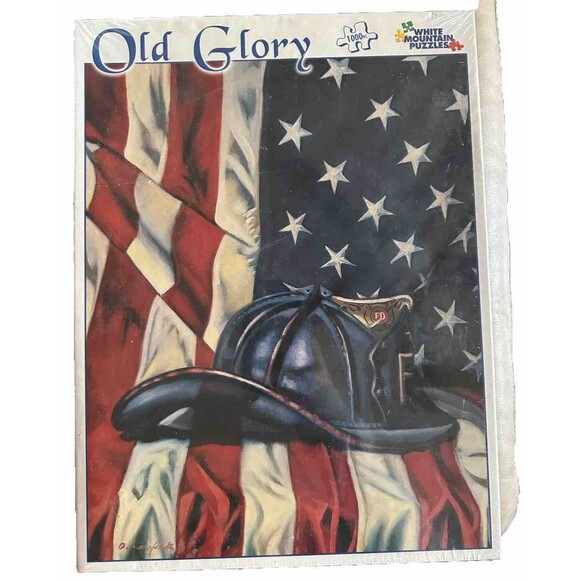 White Mountain Old Glory 1000 Piece Sealed 2002 Jigsaw Puzzle 24x30 #219 RARE - Picture 1 of 3